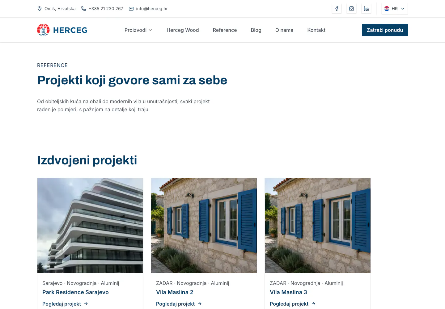 Hercegova stranica s izvedenim projektima