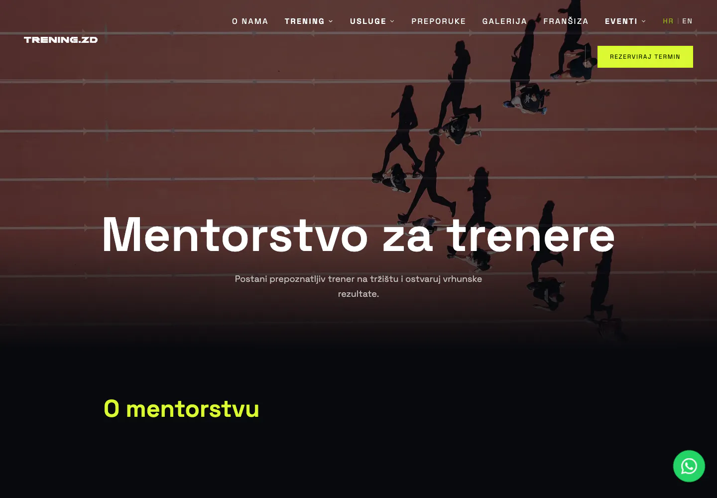 Stranica mentorstva za trenere centra TRENING.ZD