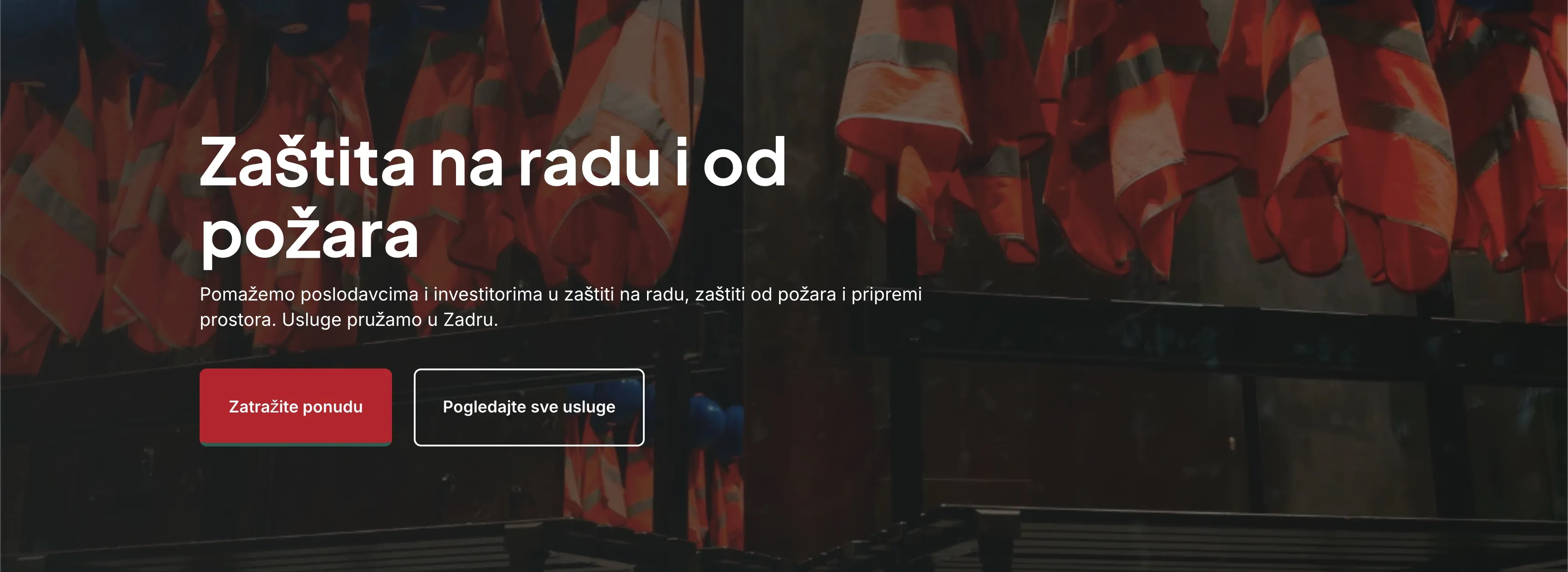 Naslovna stranica Zaštita na radu Zadar s naslovom Zaštita na radu i od požara
